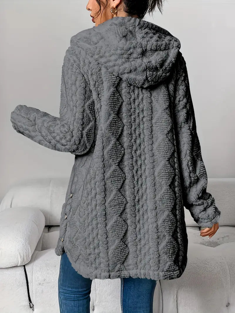 Cozy Women's Cardigan with Diamond Pattern