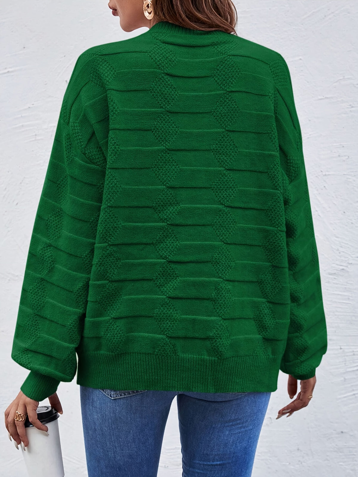 Women's High Stretch Casual Round Neck Long Sleeve Pullover Sweater