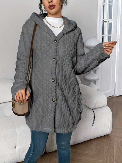 Cozy Women's Cardigan with Diamond Pattern