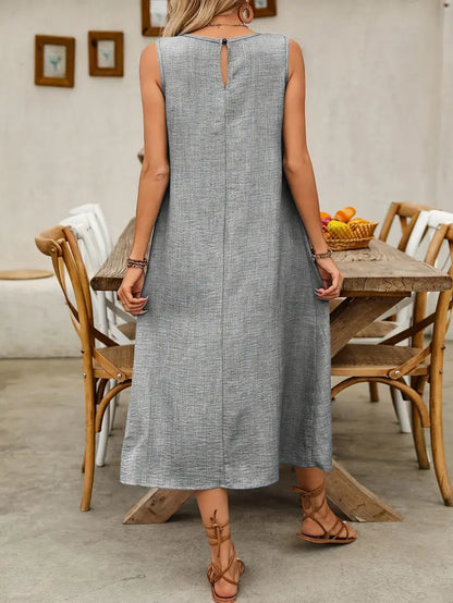 Casual Sleeveless Dress for Women in Solid Colors