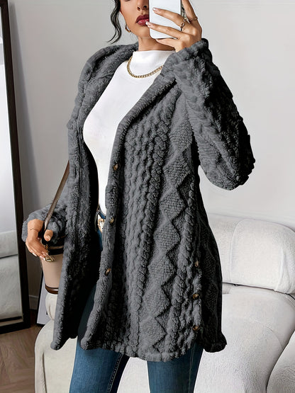 Cozy Women's Cardigan with Diamond Pattern
