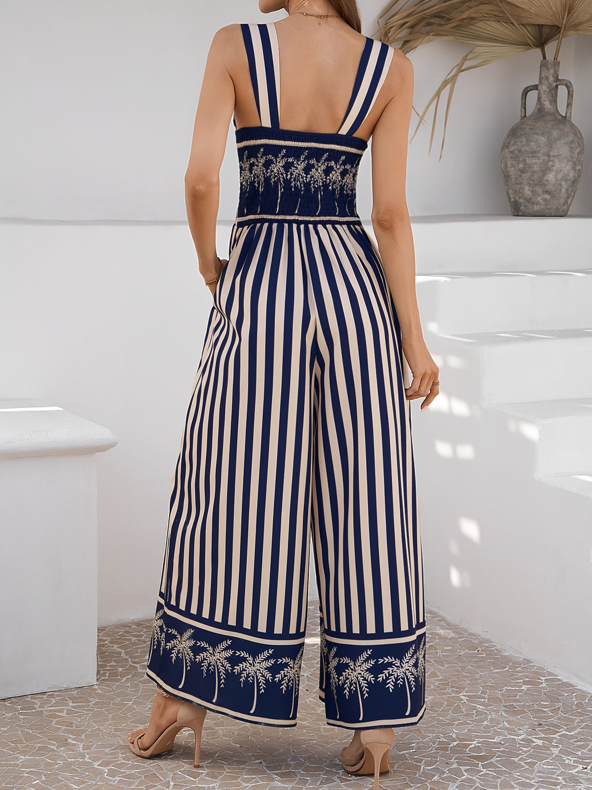 Women's Printed Wide-Leg Jumpsuit