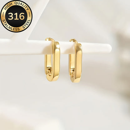 Chic Hypoallergenic 316 Stainless Steel Gold Earrings