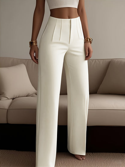 Women's Solid Color Zipper Detail Pants