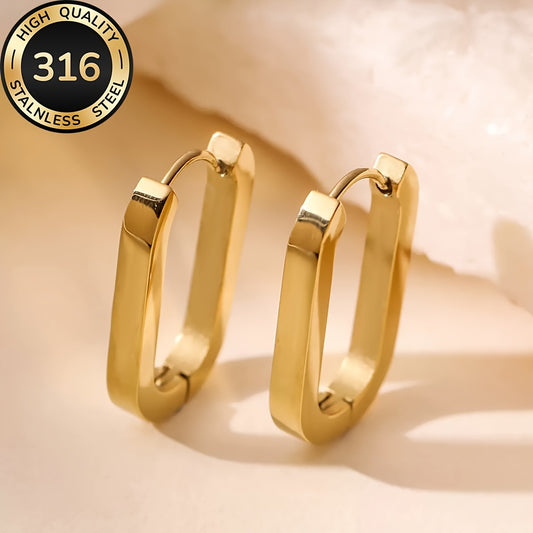 Chic Hypoallergenic 316 Stainless Steel Gold Earrings