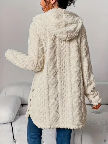 Cozy Women's Cardigan with Diamond Pattern