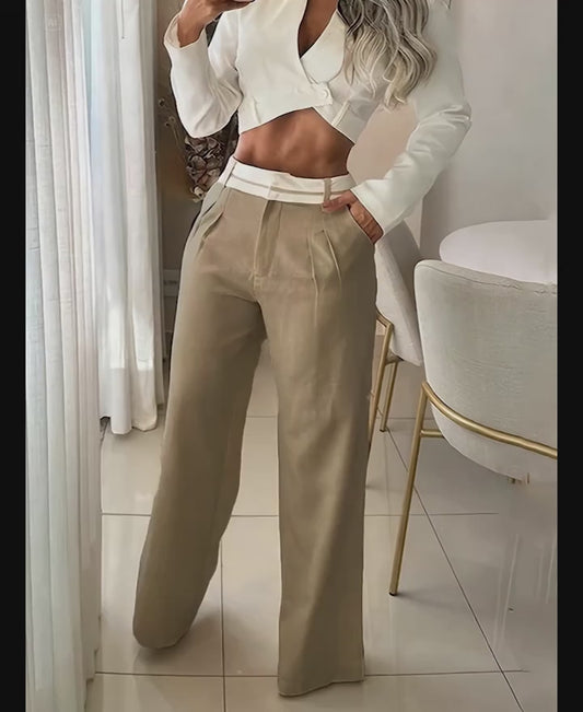 Chic High-Waisted Wide-Leg Pants for Women