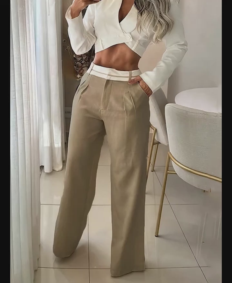 Chic High-Waisted Wide-Leg Pants for Women