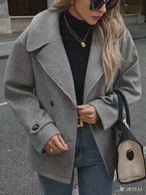 Women's Stylish Double-Breasted Collar Coat